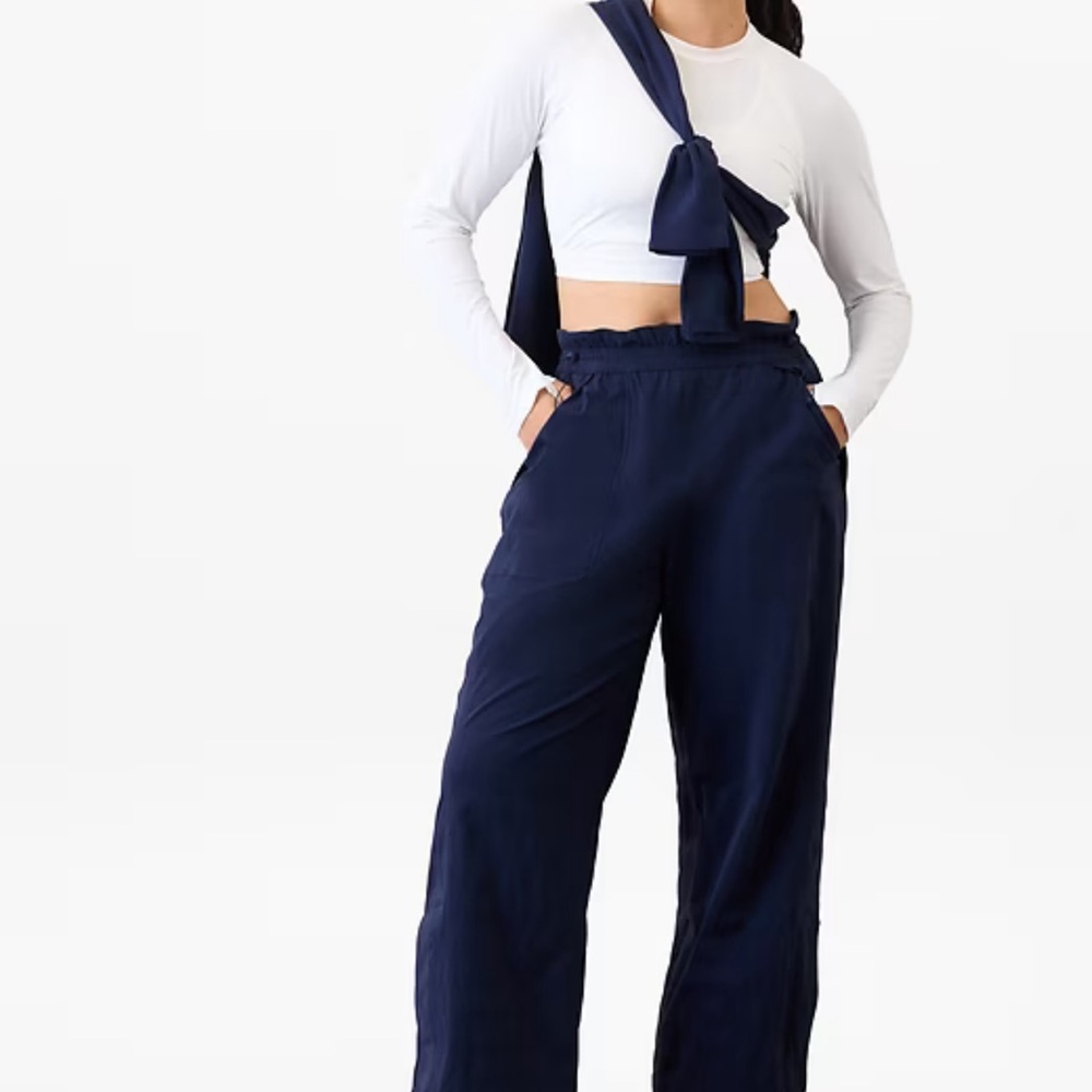 Athleta Dark Blue Wide Leg Women's Pants S/T